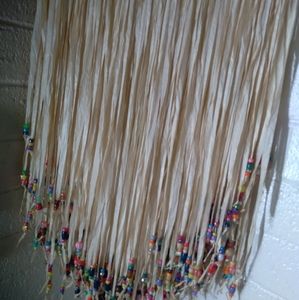 Hula grass beaded handmade skirt with neon wooden pony and glow beads